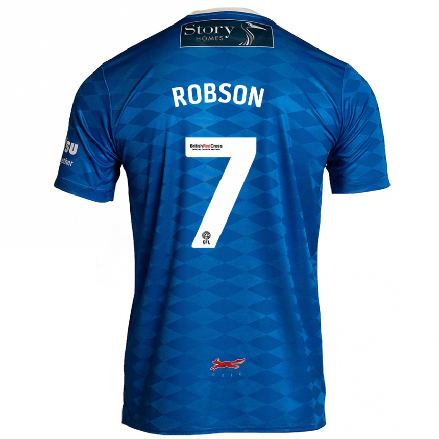 Gyermek Labdarúgás Ethan Robson #7 Kék Hazai Jersey 2024/25 Mez Póló Ing