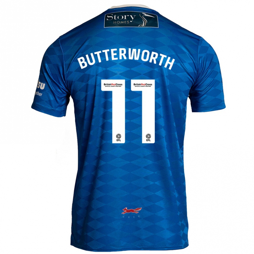 Gyermek Labdarúgás Daniel Butterworth #11 Kék Hazai Jersey 2024/25 Mez Póló Ing