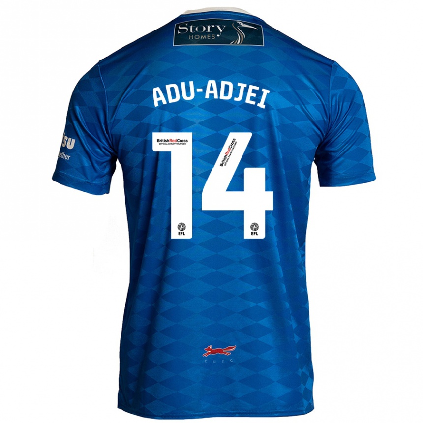 Gyermek Labdarúgás Daniel Adu-Adjei #14 Kék Hazai Jersey 2024/25 Mez Póló Ing