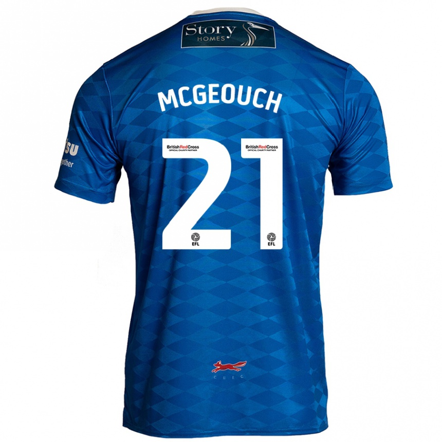 Gyermek Labdarúgás Dylan Mcgeouch #21 Kék Hazai Jersey 2024/25 Mez Póló Ing