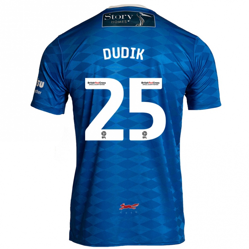 Gyermek Labdarúgás Anton Dudik #25 Kék Hazai Jersey 2024/25 Mez Póló Ing