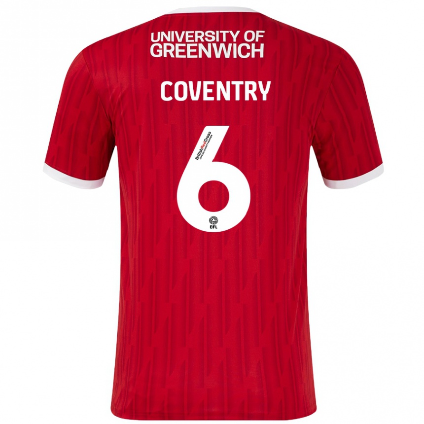 Gyermek Labdarúgás Conor Coventry #6 Piros Fehér Hazai Jersey 2024/25 Mez Póló Ing