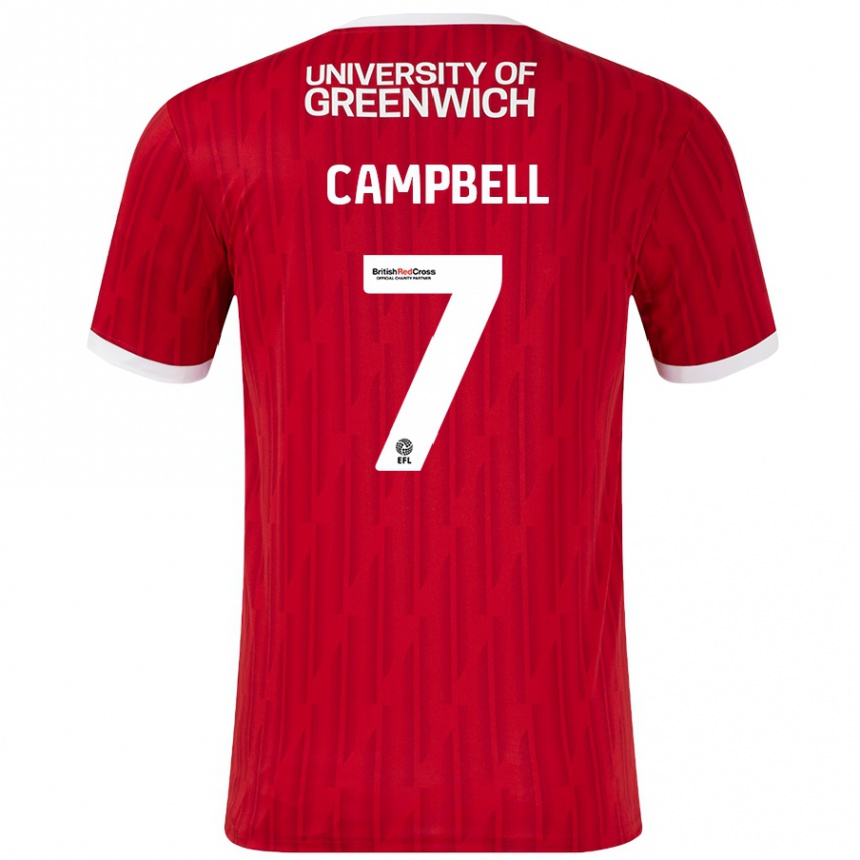 Gyermek Labdarúgás Tyreece Campbell #7 Piros Fehér Hazai Jersey 2024/25 Mez Póló Ing