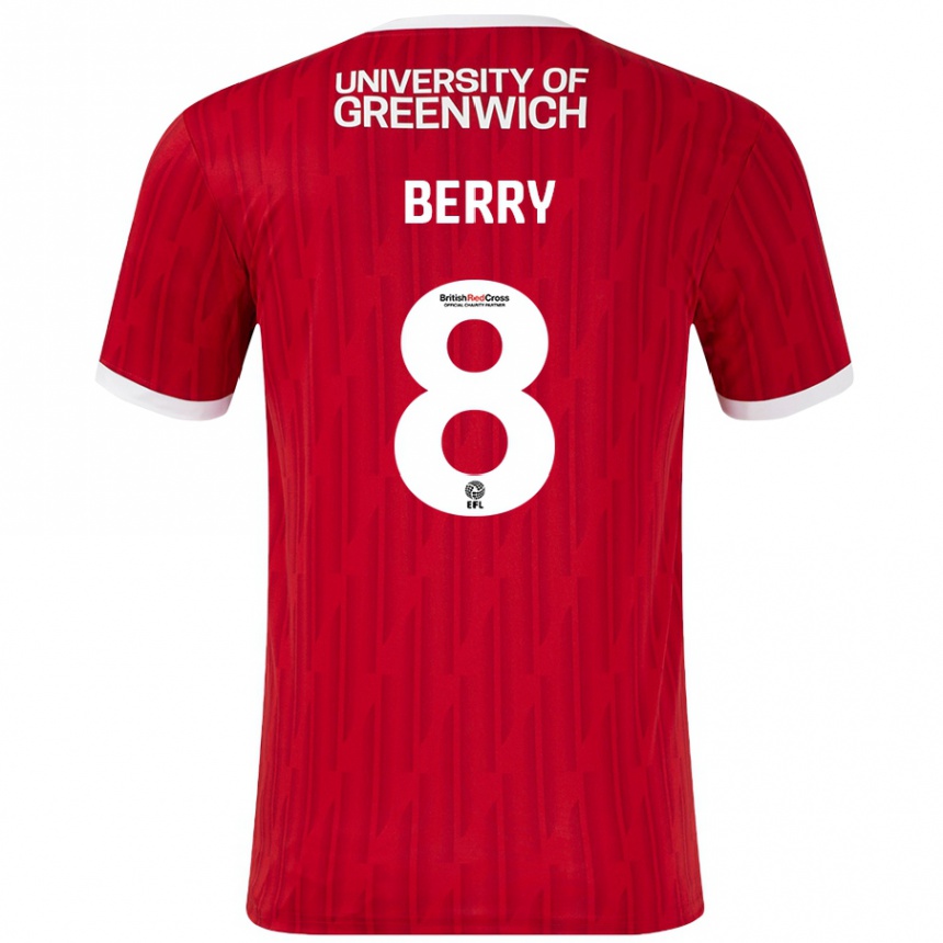 Gyermek Labdarúgás Luke Berry #8 Piros Fehér Hazai Jersey 2024/25 Mez Póló Ing