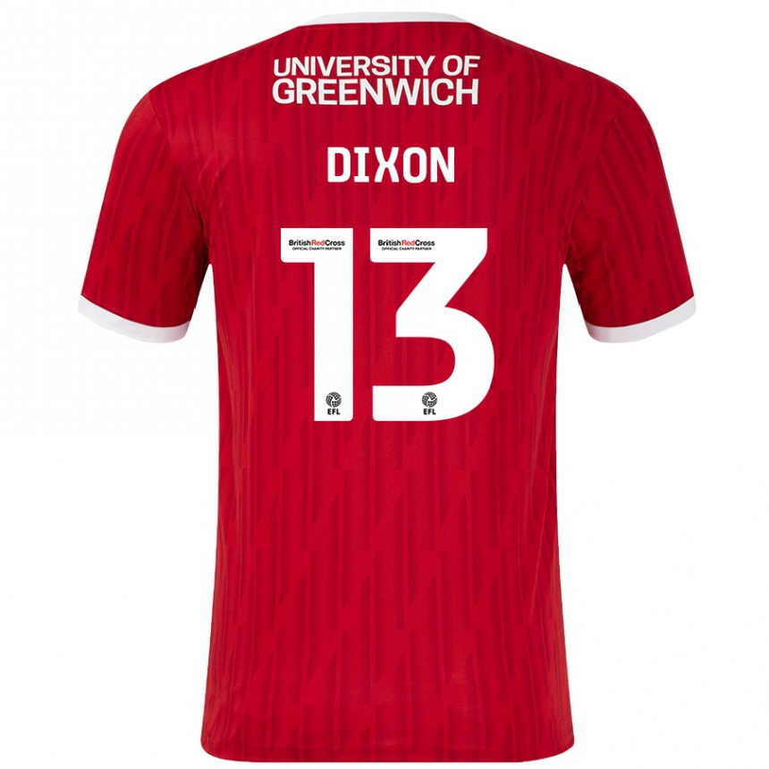 Gyermek Labdarúgás Kaheim Dixon #13 Piros Fehér Hazai Jersey 2024/25 Mez Póló Ing