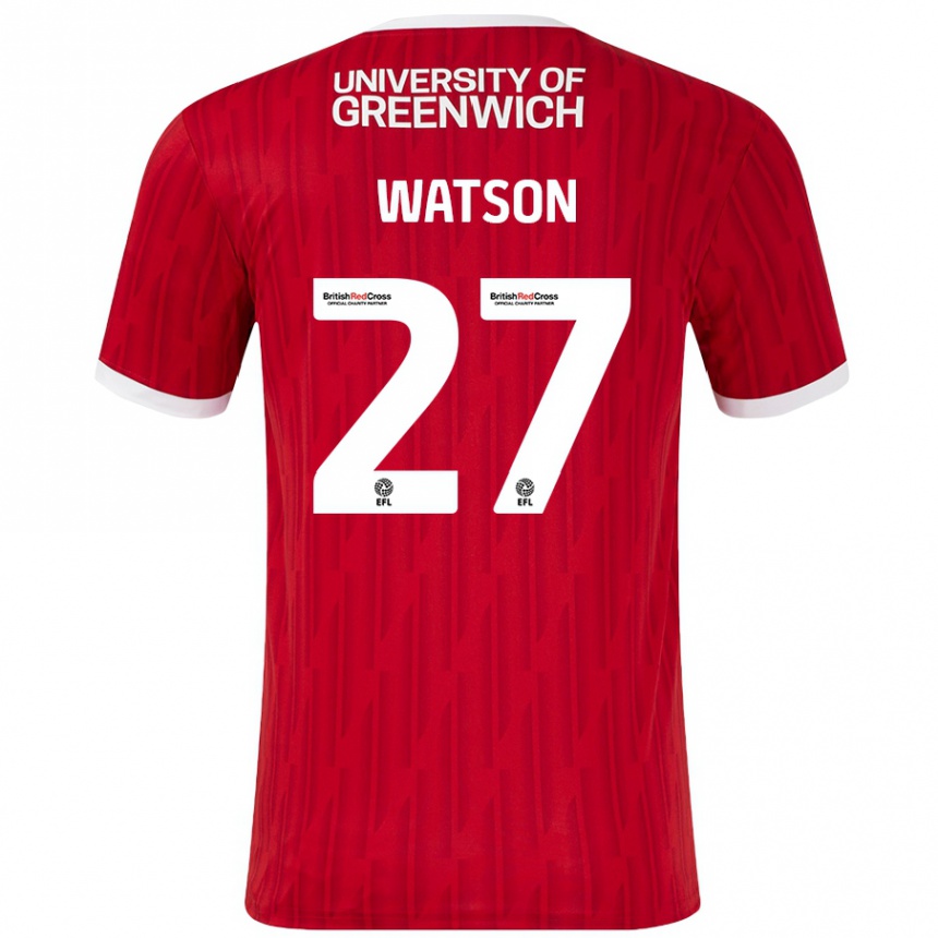 Gyermek Labdarúgás Tennai Watson #27 Piros Fehér Hazai Jersey 2024/25 Mez Póló Ing