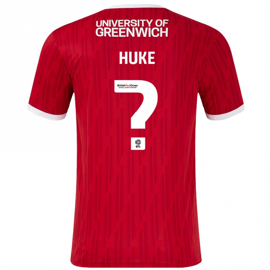 Gyermek Labdarúgás Ryan Huke #0 Piros Fehér Hazai Jersey 2024/25 Mez Póló Ing