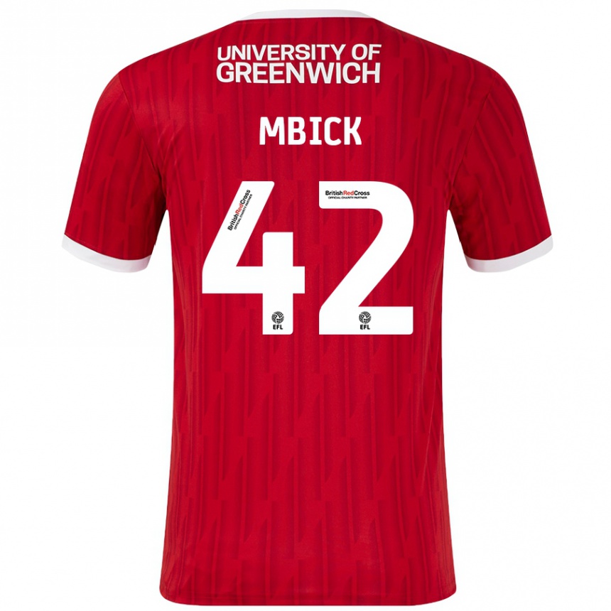 Gyermek Labdarúgás Micah Mbick #42 Piros Fehér Hazai Jersey 2024/25 Mez Póló Ing