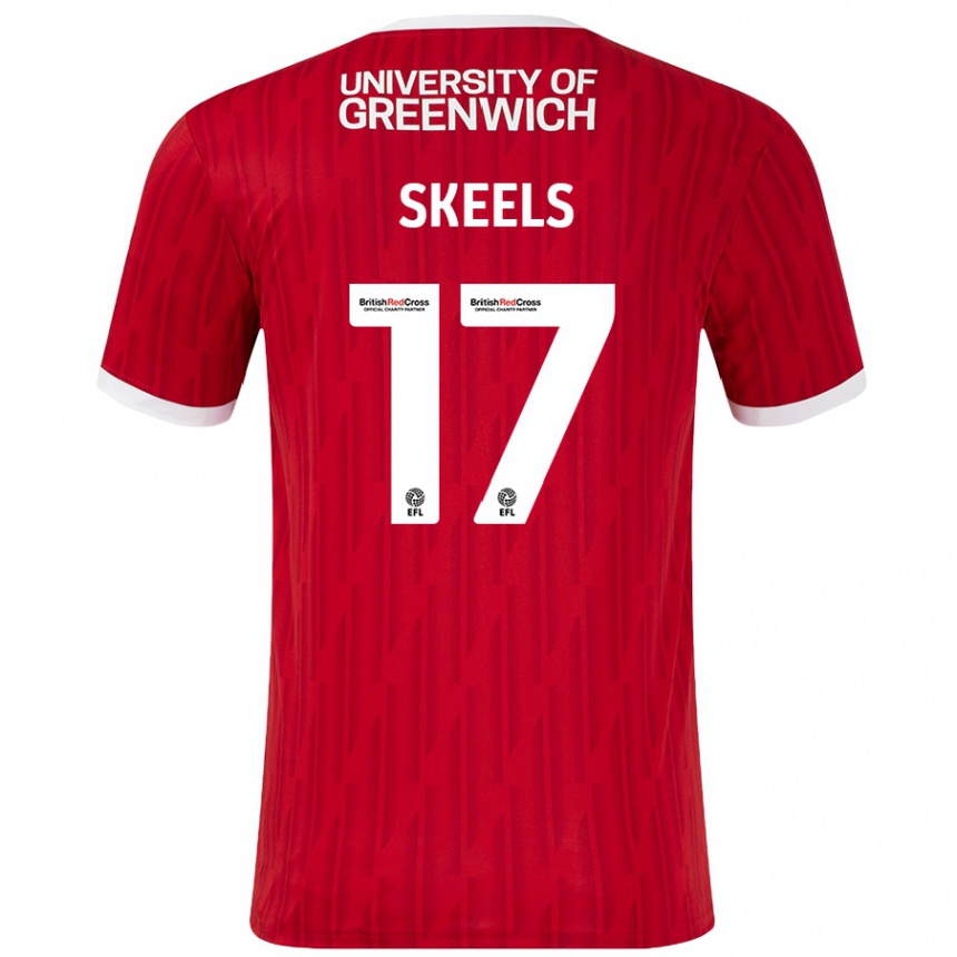 Gyermek Labdarúgás Kiera Skeels #17 Piros Fehér Hazai Jersey 2024/25 Mez Póló Ing