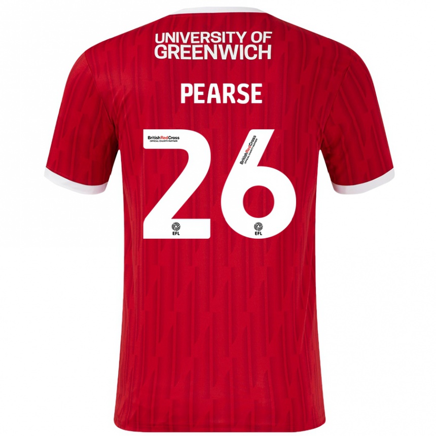 Gyermek Labdarúgás Gracie Pearse #26 Piros Fehér Hazai Jersey 2024/25 Mez Póló Ing