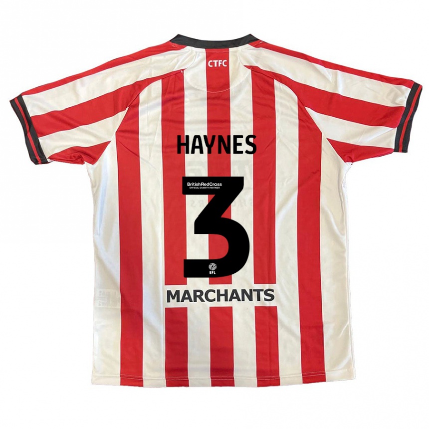 Gyermek Labdarúgás Ryan Haynes #3 Piros Fehér Hazai Jersey 2024/25 Mez Póló Ing