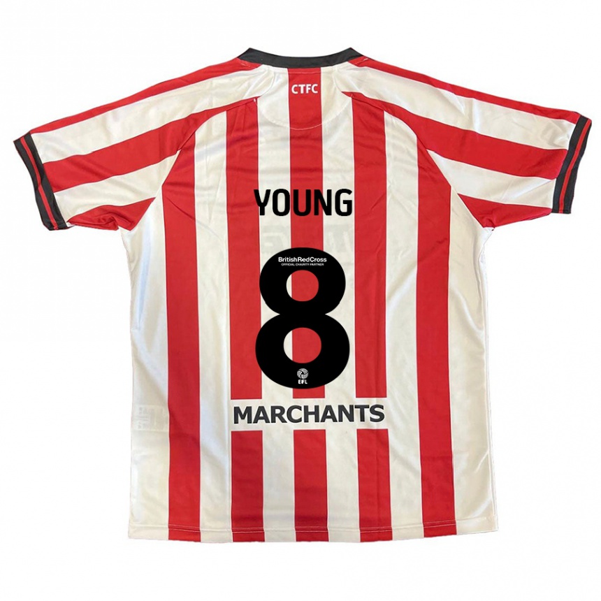 Gyermek Labdarúgás Luke Young #8 Piros Fehér Hazai Jersey 2024/25 Mez Póló Ing