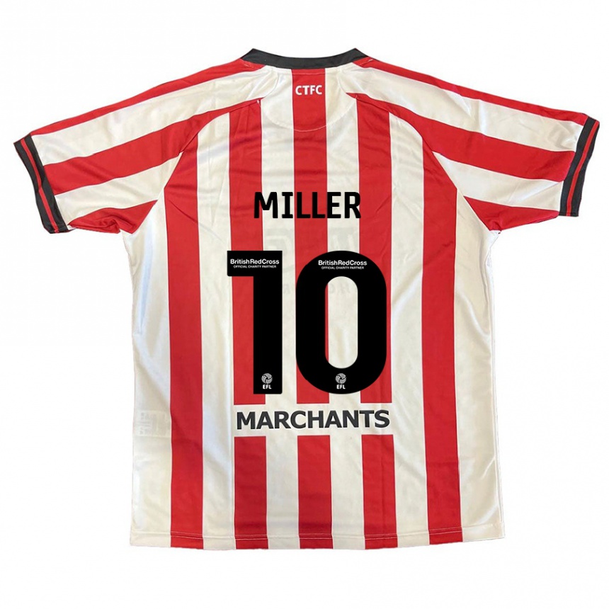 Gyermek Labdarúgás George Miller #10 Piros Fehér Hazai Jersey 2024/25 Mez Póló Ing