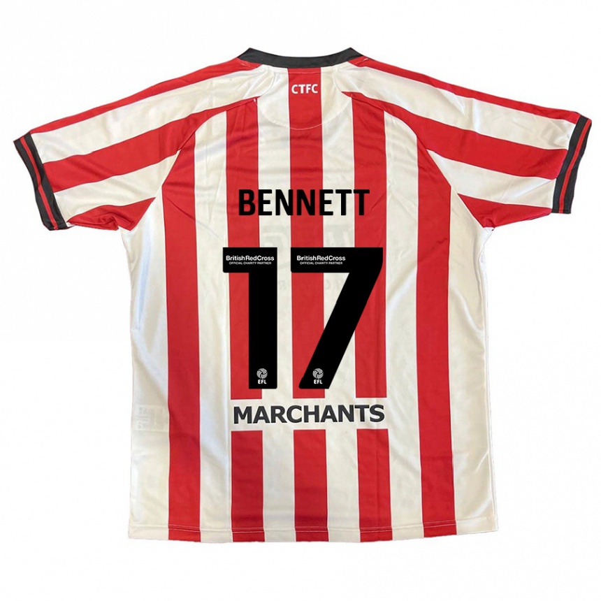 Gyermek Labdarúgás Scot Bennett #17 Piros Fehér Hazai Jersey 2024/25 Mez Póló Ing