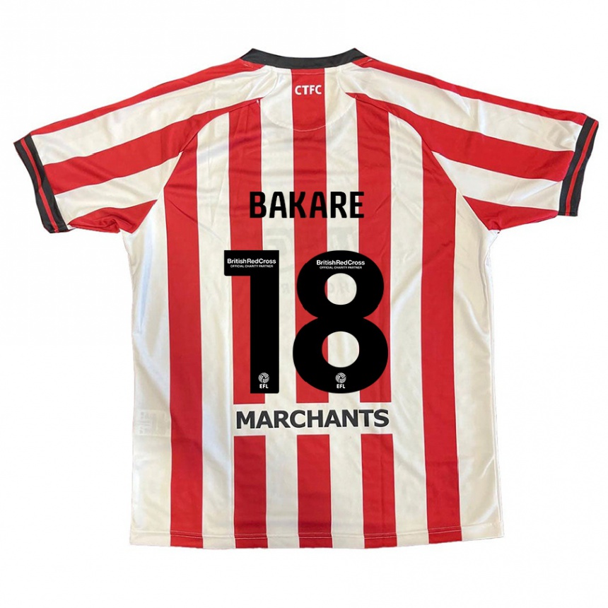 Gyermek Labdarúgás Ibrahim Bakare #18 Piros Fehér Hazai Jersey 2024/25 Mez Póló Ing