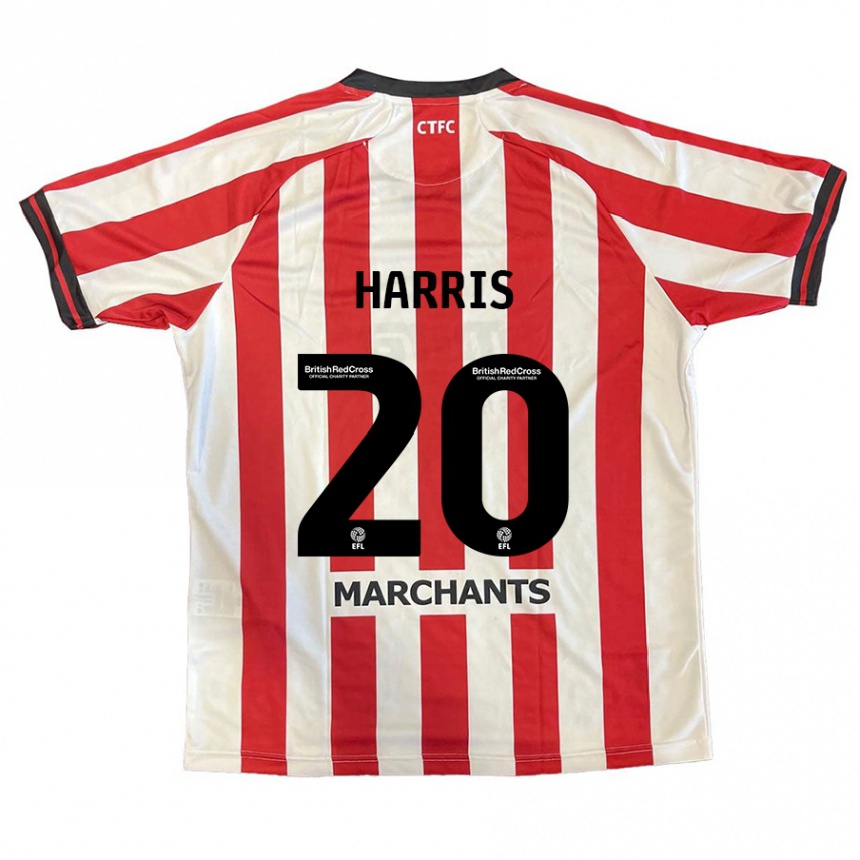 Gyermek Labdarúgás Max Harris #20 Piros Fehér Hazai Jersey 2024/25 Mez Póló Ing