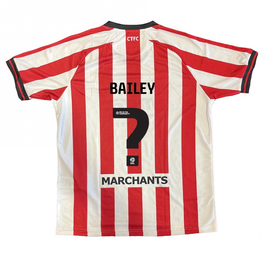 Gyermek Labdarúgás Ieuan Bailey #0 Piros Fehér Hazai Jersey 2024/25 Mez Póló Ing