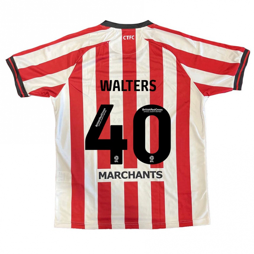 Gyermek Labdarúgás Cameron Walters #40 Piros Fehér Hazai Jersey 2024/25 Mez Póló Ing