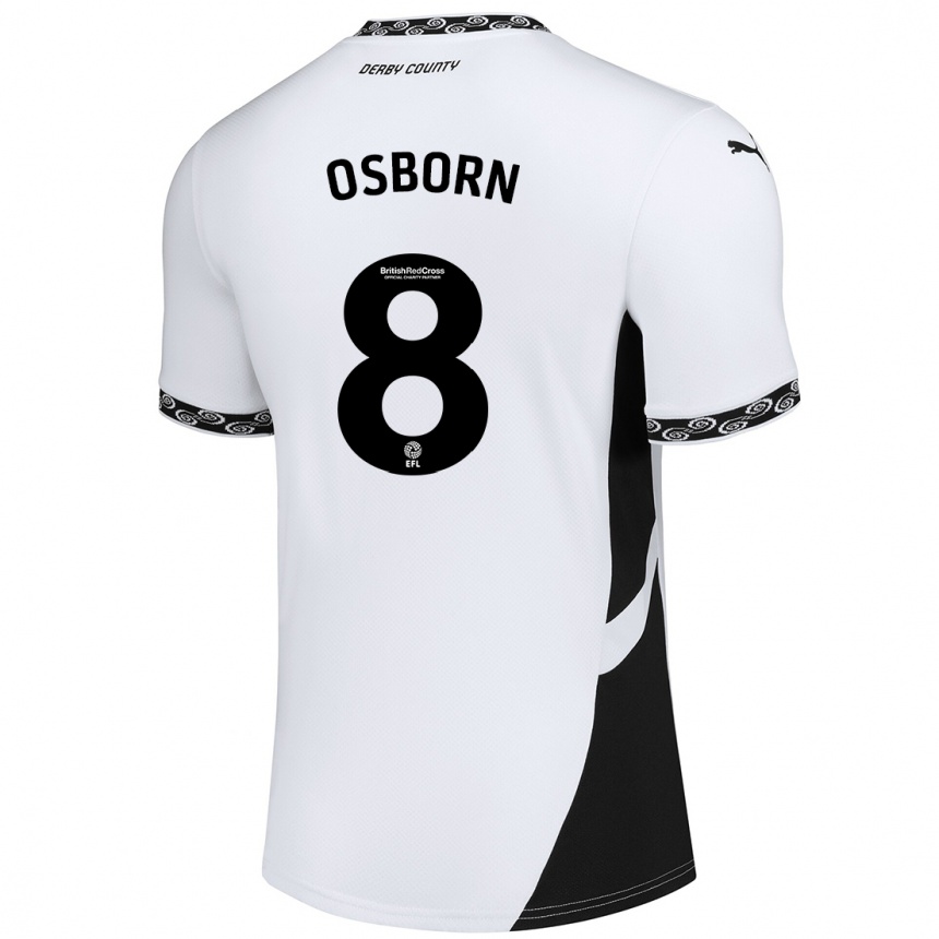 Gyermek Labdarúgás Ben Osborn #8 Fehér Fekete Hazai Jersey 2024/25 Mez Póló Ing