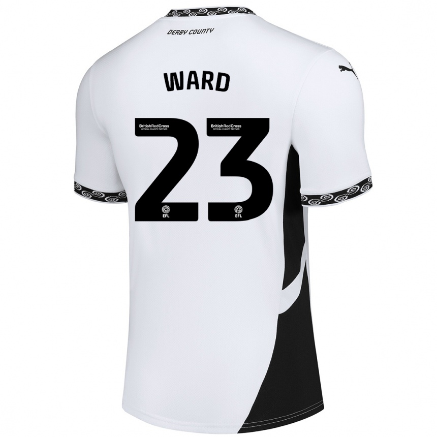 Gyermek Labdarúgás Joe Ward #23 Fehér Fekete Hazai Jersey 2024/25 Mez Póló Ing