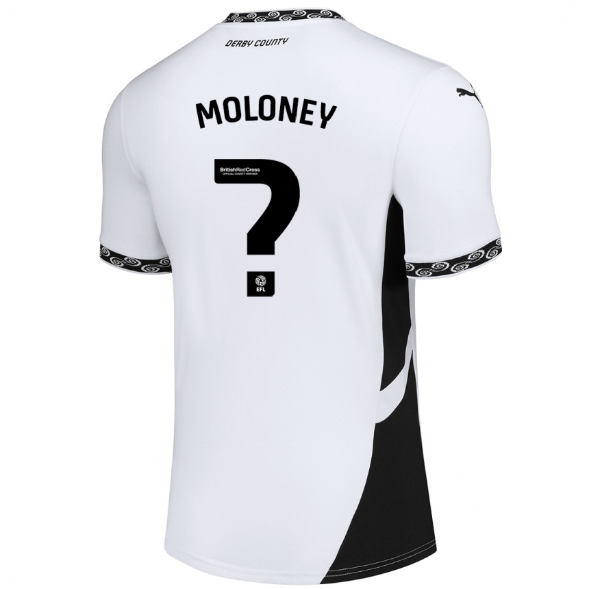 Gyermek Labdarúgás Riley Moloney #0 Fehér Fekete Hazai Jersey 2024/25 Mez Póló Ing