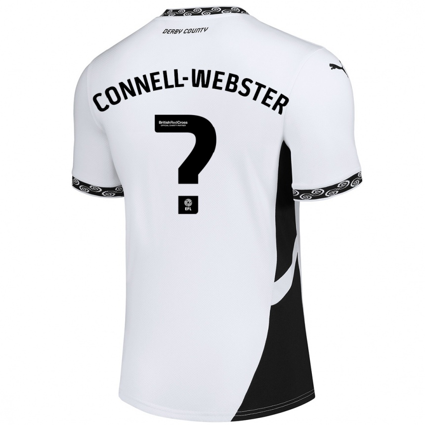 Gyermek Labdarúgás Braidy Connell-Webster #0 Fehér Fekete Hazai Jersey 2024/25 Mez Póló Ing