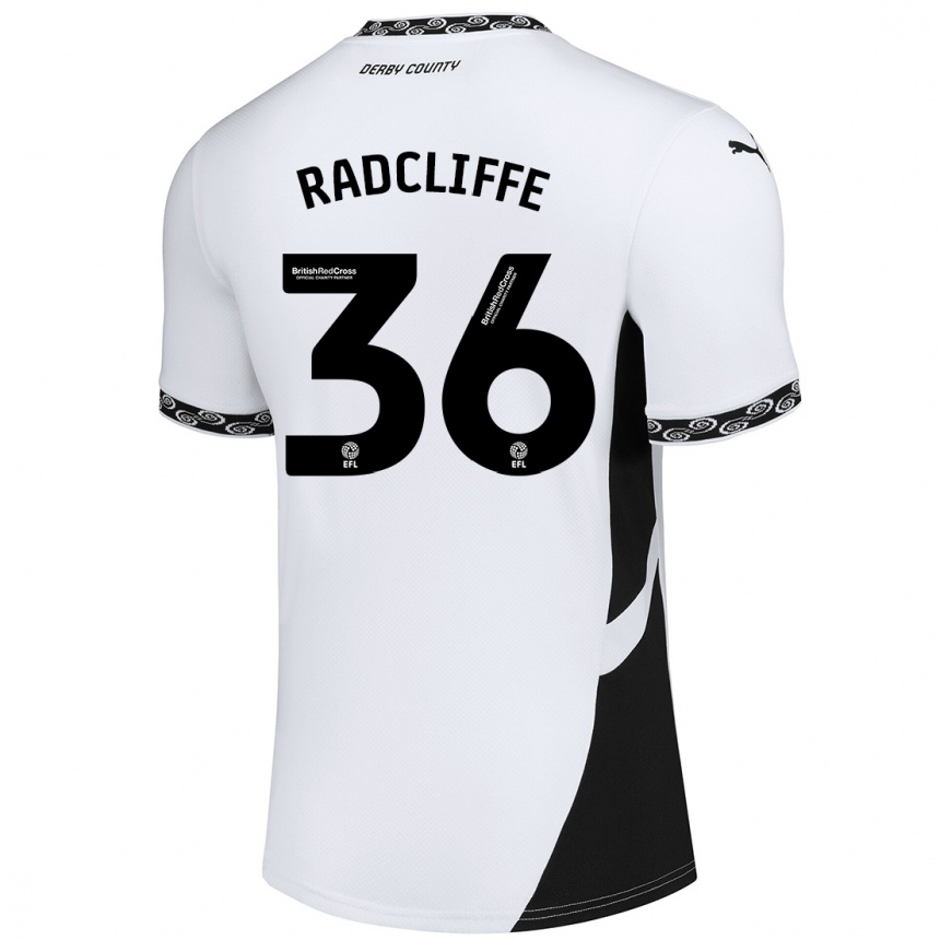 Gyermek Labdarúgás Ben Radcliffe #36 Fehér Fekete Hazai Jersey 2024/25 Mez Póló Ing