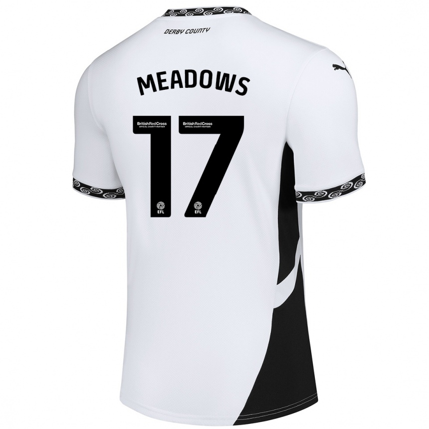 Gyermek Labdarúgás Helena Meadows #17 Fehér Fekete Hazai Jersey 2024/25 Mez Póló Ing