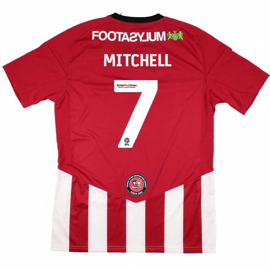 Gyermek Labdarúgás Demetri Mitchell #7 Piros Fehér Hazai Jersey 2024/25 Mez Póló Ing