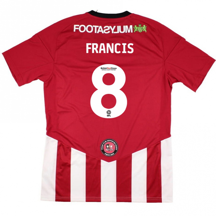 Gyermek Labdarúgás Ed Francis #8 Piros Fehér Hazai Jersey 2024/25 Mez Póló Ing