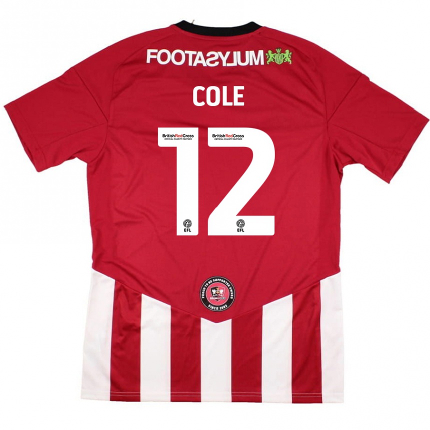 Gyermek Labdarúgás Reece Cole #12 Piros Fehér Hazai Jersey 2024/25 Mez Póló Ing