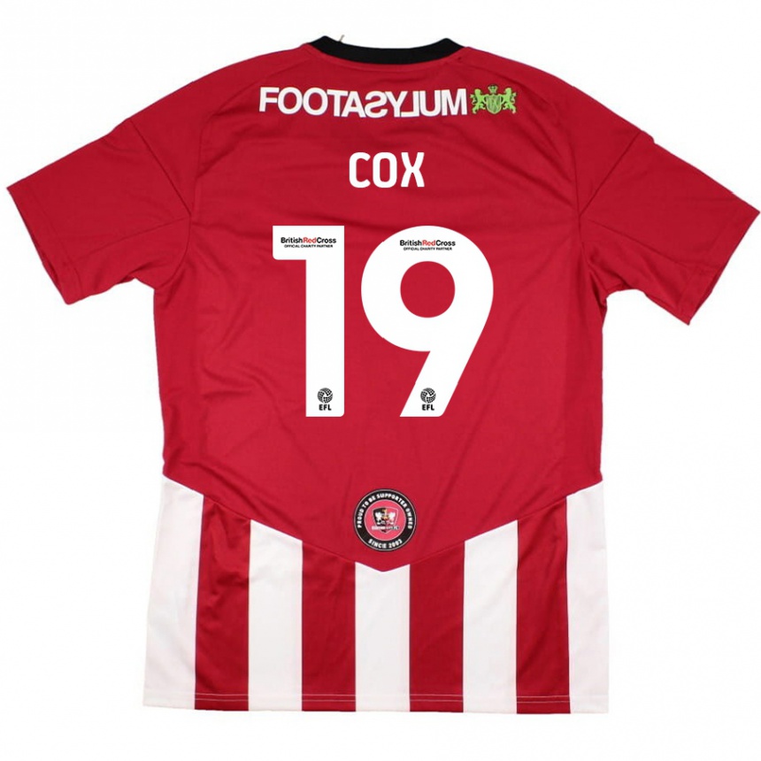 Gyermek Labdarúgás Sonny Cox #19 Piros Fehér Hazai Jersey 2024/25 Mez Póló Ing