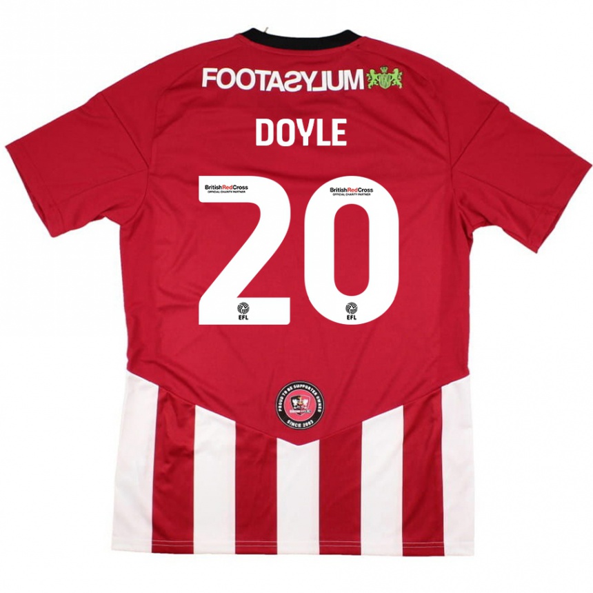 Gyermek Labdarúgás Kamari Doyle #20 Piros Fehér Hazai Jersey 2024/25 Mez Póló Ing