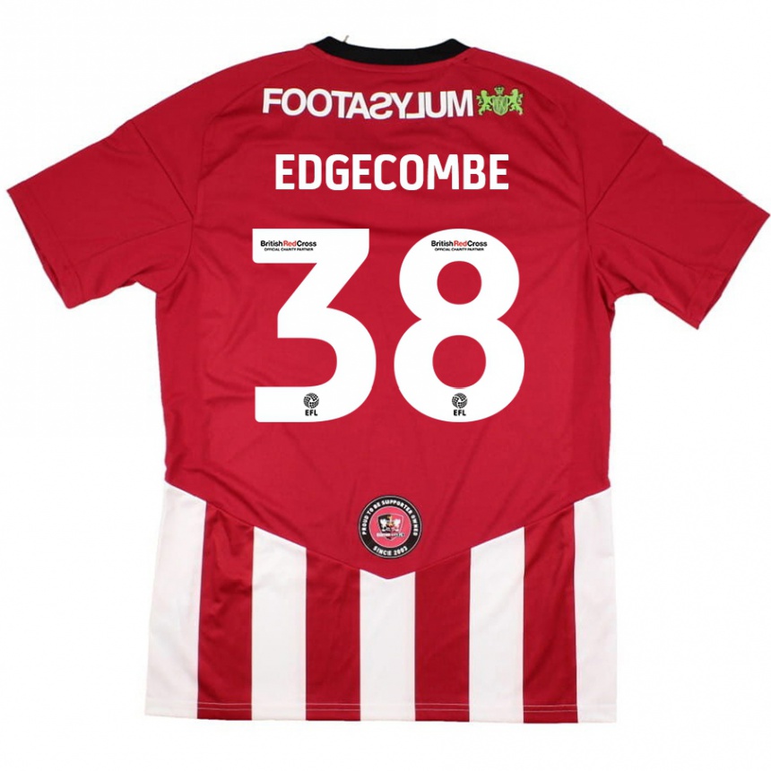 Gyermek Labdarúgás Max Edgecombe #38 Piros Fehér Hazai Jersey 2024/25 Mez Póló Ing