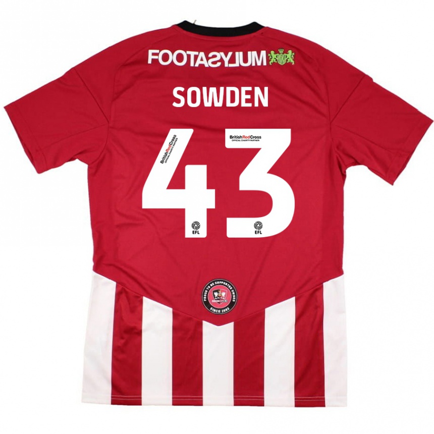 Gyermek Labdarúgás Andrew Sowden #43 Piros Fehér Hazai Jersey 2024/25 Mez Póló Ing