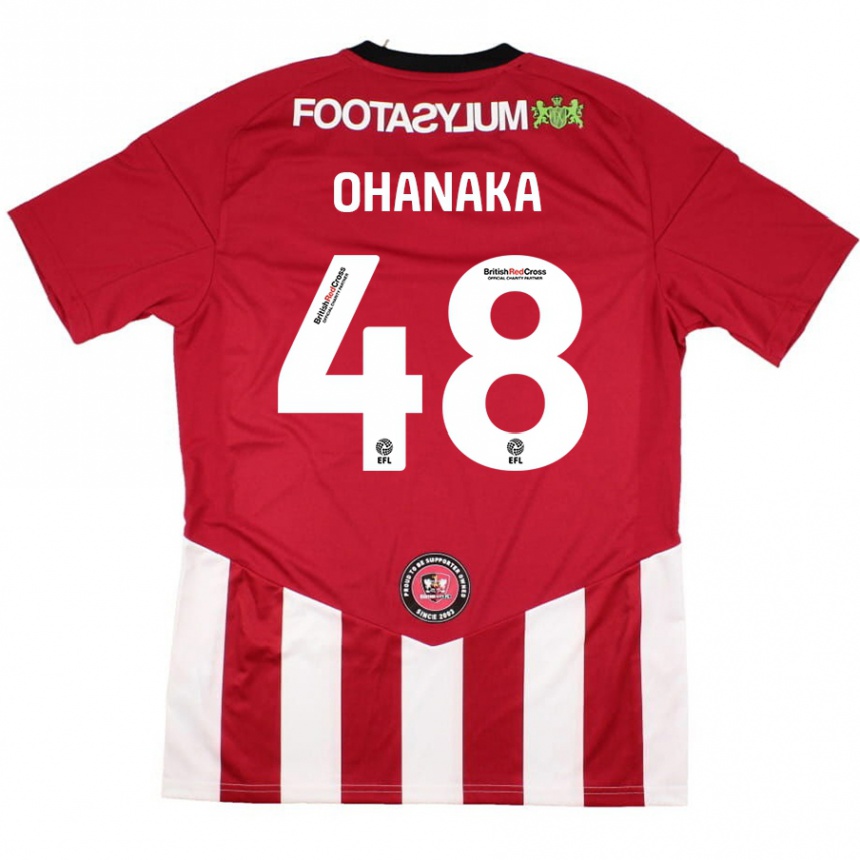 Gyermek Labdarúgás Santino Ohanaka #48 Piros Fehér Hazai Jersey 2024/25 Mez Póló Ing