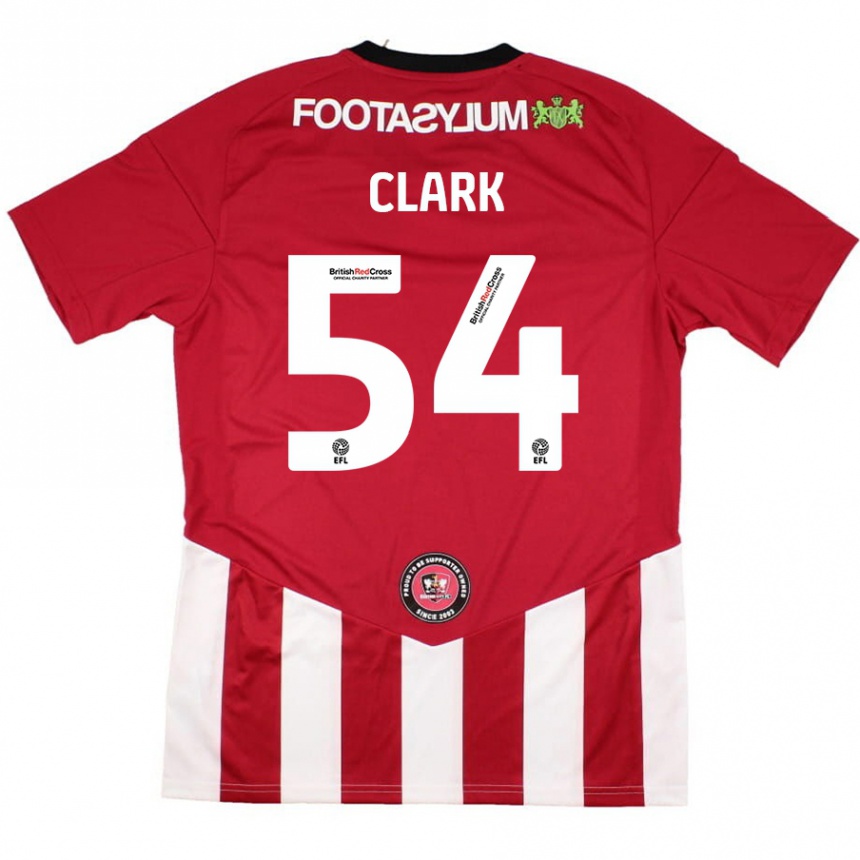 Gyermek Labdarúgás Max Clark #54 Piros Fehér Hazai Jersey 2024/25 Mez Póló Ing