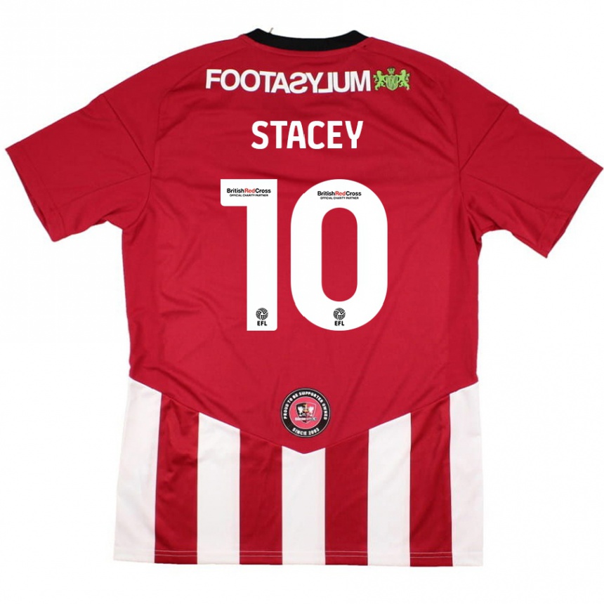 Gyermek Labdarúgás Sarah Stacey #10 Piros Fehér Hazai Jersey 2024/25 Mez Póló Ing