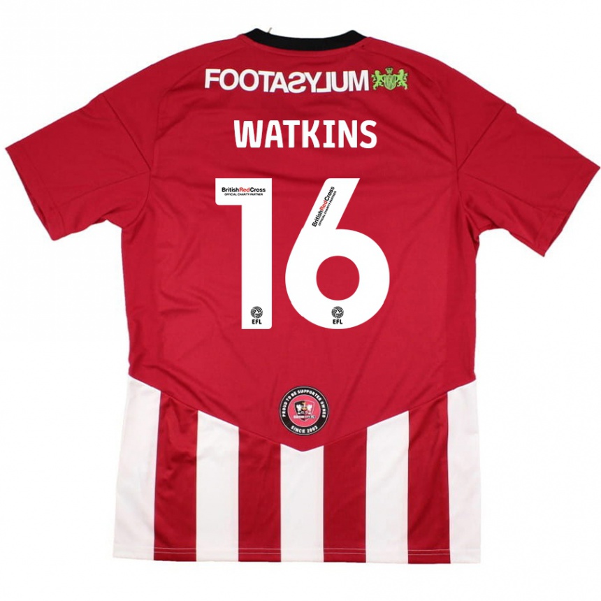 Gyermek Labdarúgás Zoe Watkins #16 Piros Fehér Hazai Jersey 2024/25 Mez Póló Ing