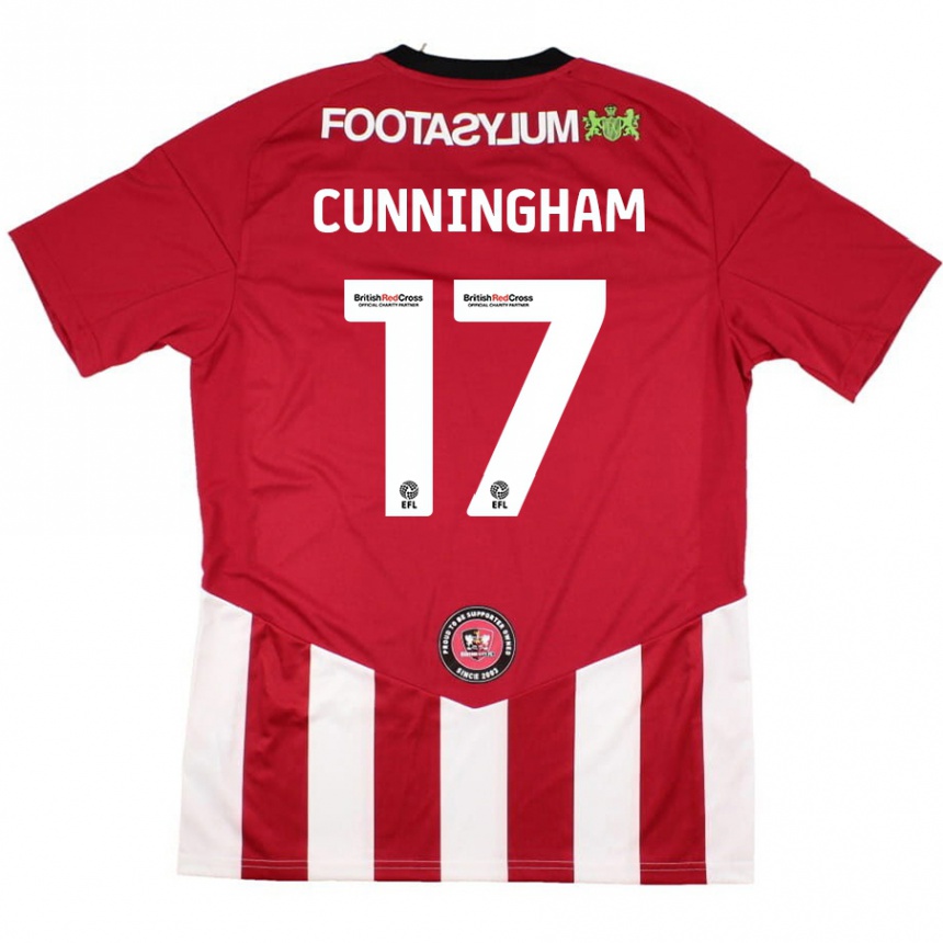 Gyermek Labdarúgás Zoe Cunningham #17 Piros Fehér Hazai Jersey 2024/25 Mez Póló Ing