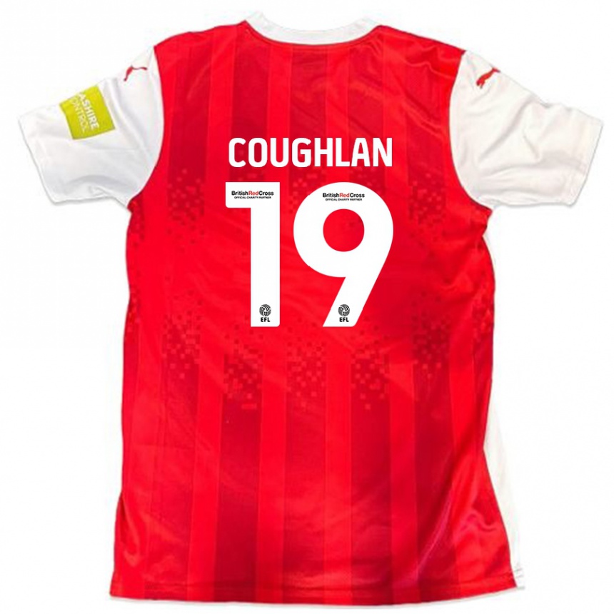 Gyermek Labdarúgás Ronan Coughlan #19 Piros Fehér Hazai Jersey 2024/25 Mez Póló Ing