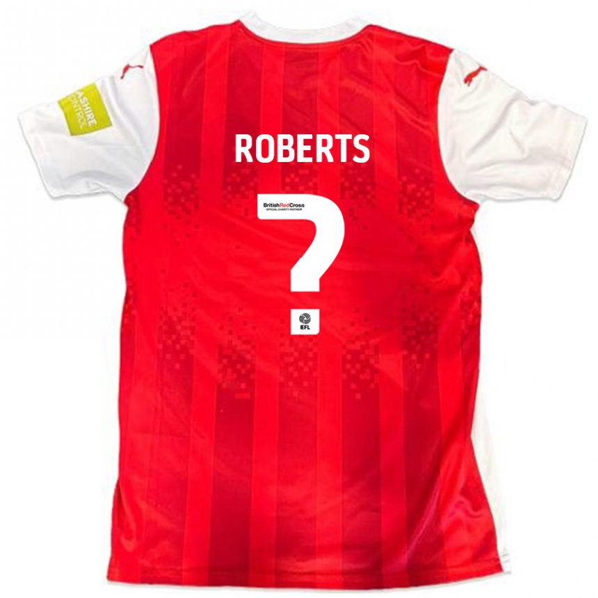 Gyermek Labdarúgás Liam Roberts #0 Piros Fehér Hazai Jersey 2024/25 Mez Póló Ing