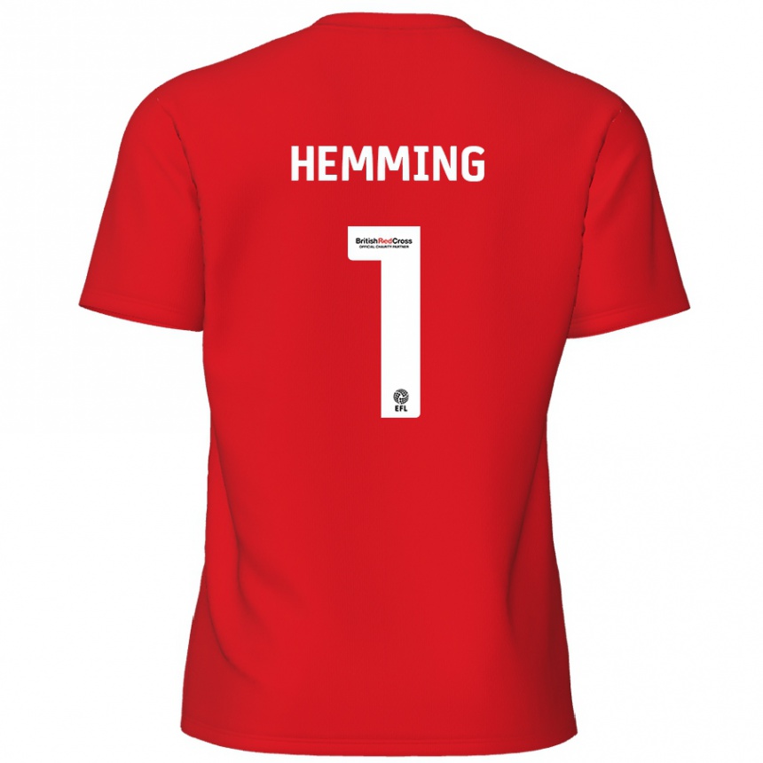 Gyermek Labdarúgás Zach Hemming #1 Piros Hazai Jersey 2024/25 Mez Póló Ing