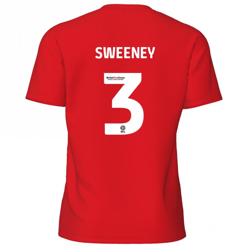 Gyermek Labdarúgás Jayden Sweeney #3 Piros Hazai Jersey 2024/25 Mez Póló Ing