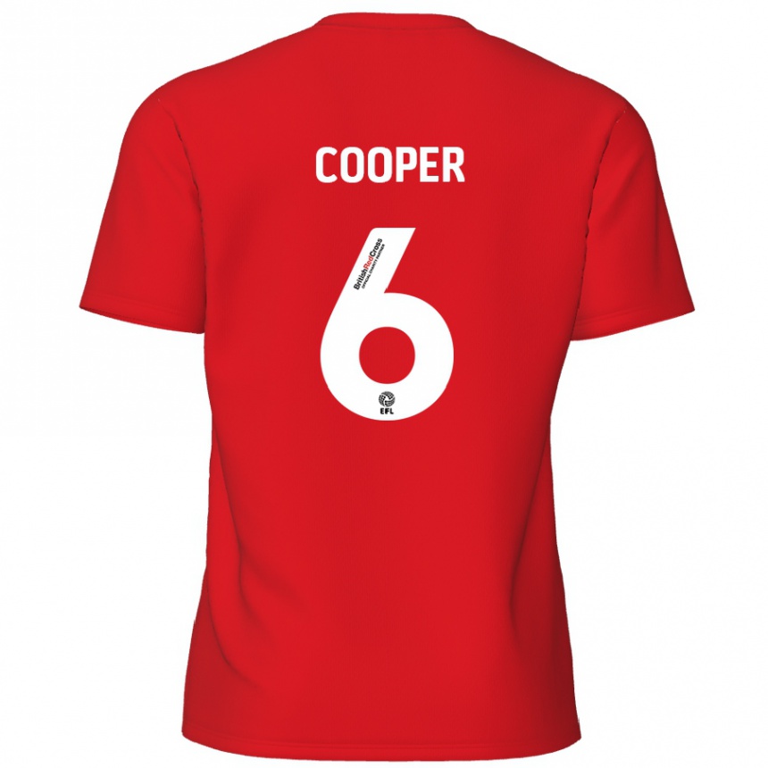 Gyermek Labdarúgás Brandon Cooper #6 Piros Hazai Jersey 2024/25 Mez Póló Ing