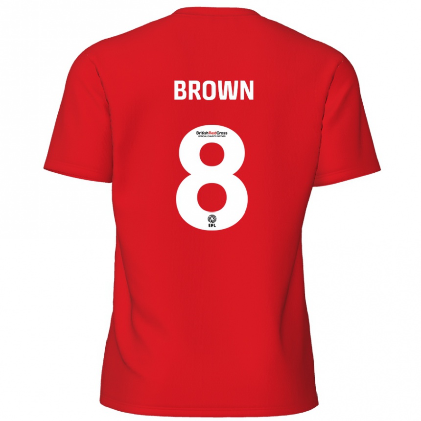 Gyermek Labdarúgás Jordan Brown #8 Piros Hazai Jersey 2024/25 Mez Póló Ing