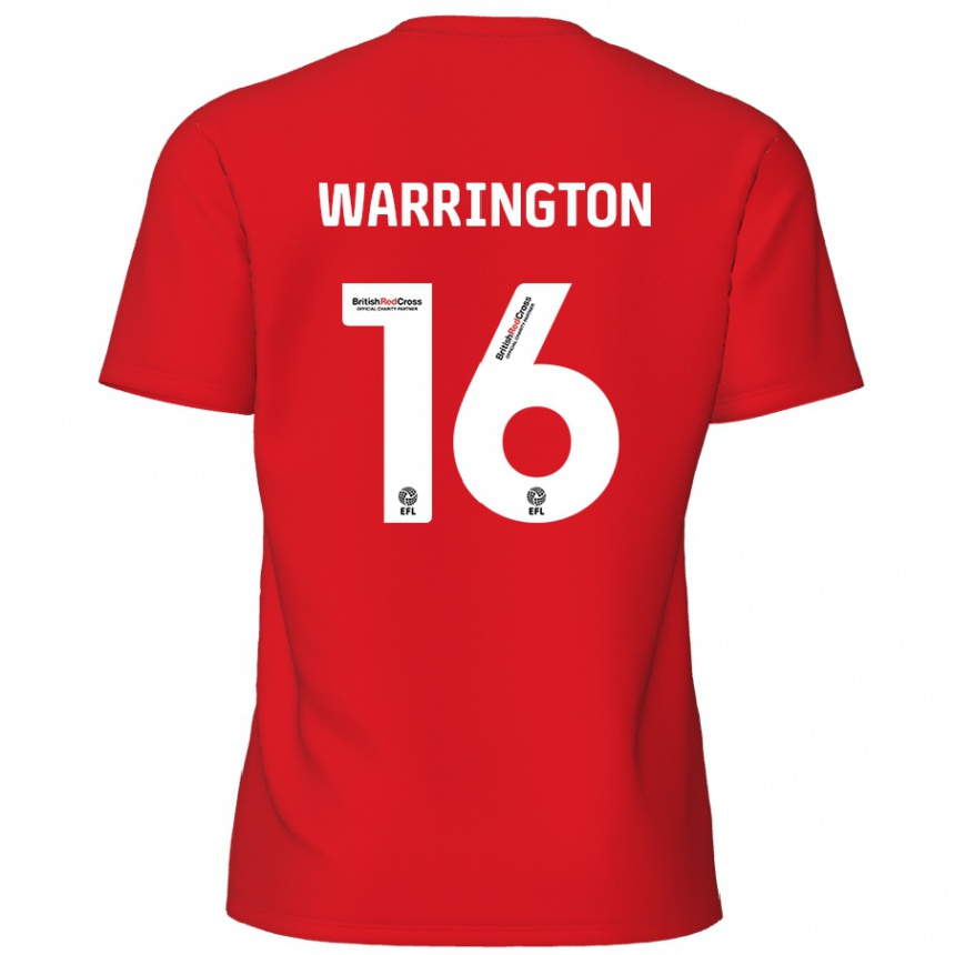 Gyermek Labdarúgás Lewis Warrington #16 Piros Hazai Jersey 2024/25 Mez Póló Ing