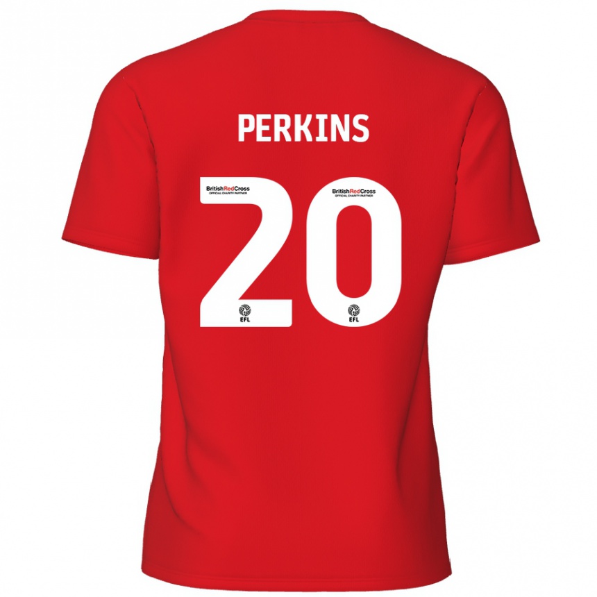 Gyermek Labdarúgás Sonny Perkins #20 Piros Hazai Jersey 2024/25 Mez Póló Ing