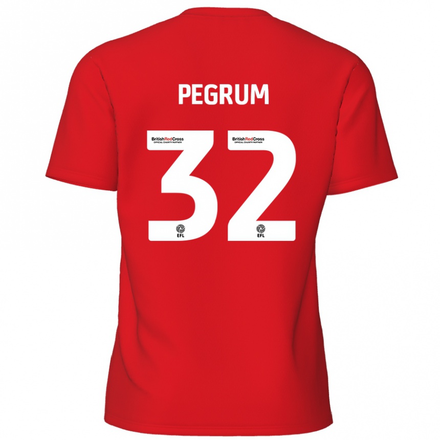 Gyermek Labdarúgás Charlie Pegrum #32 Piros Hazai Jersey 2024/25 Mez Póló Ing