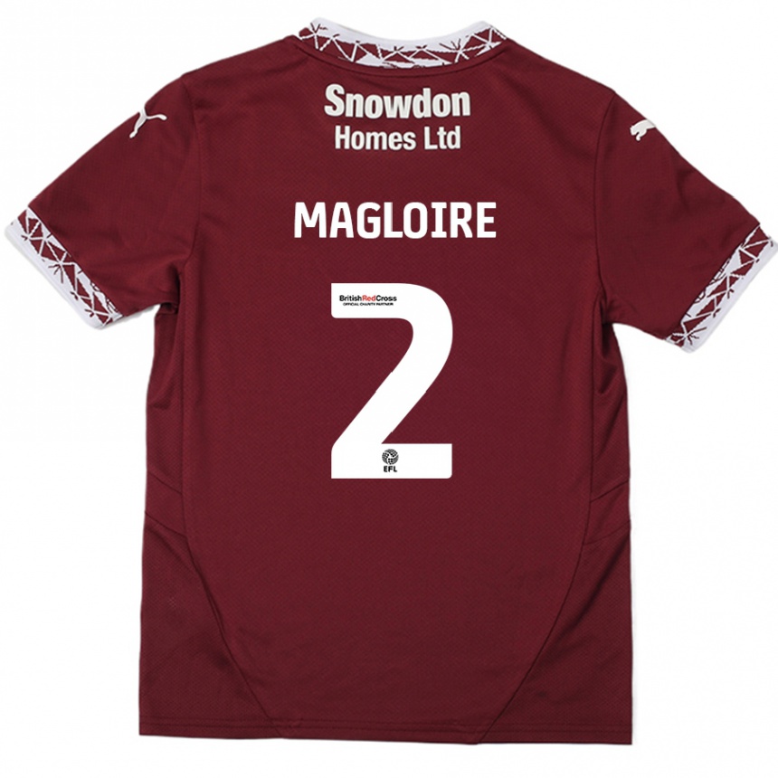 Gyermek Labdarúgás Tyler Magloire #2 Burgundia Hazai Jersey 2024/25 Mez Póló Ing